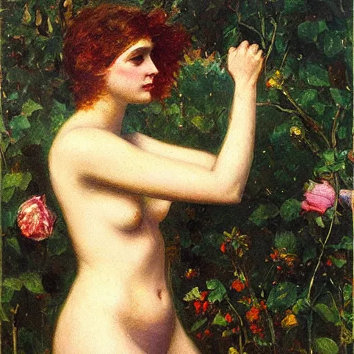 Image similar to painting of Eve in 1901, Romanticism