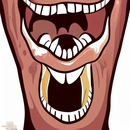 Prompt: open mouth screaming with tongue sticking out, say ahh, illustration, vector art, s clean lines, clip art, on white background, pinterest, artstation, deviantart