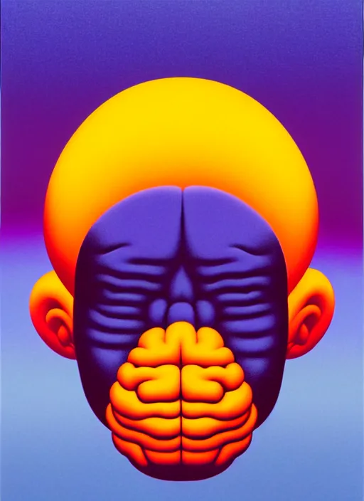 Prompt: brain by shusei nagaoka, kaws, david rudnick, airbrush on canvas, pastell colours, cell shaded, 8 k