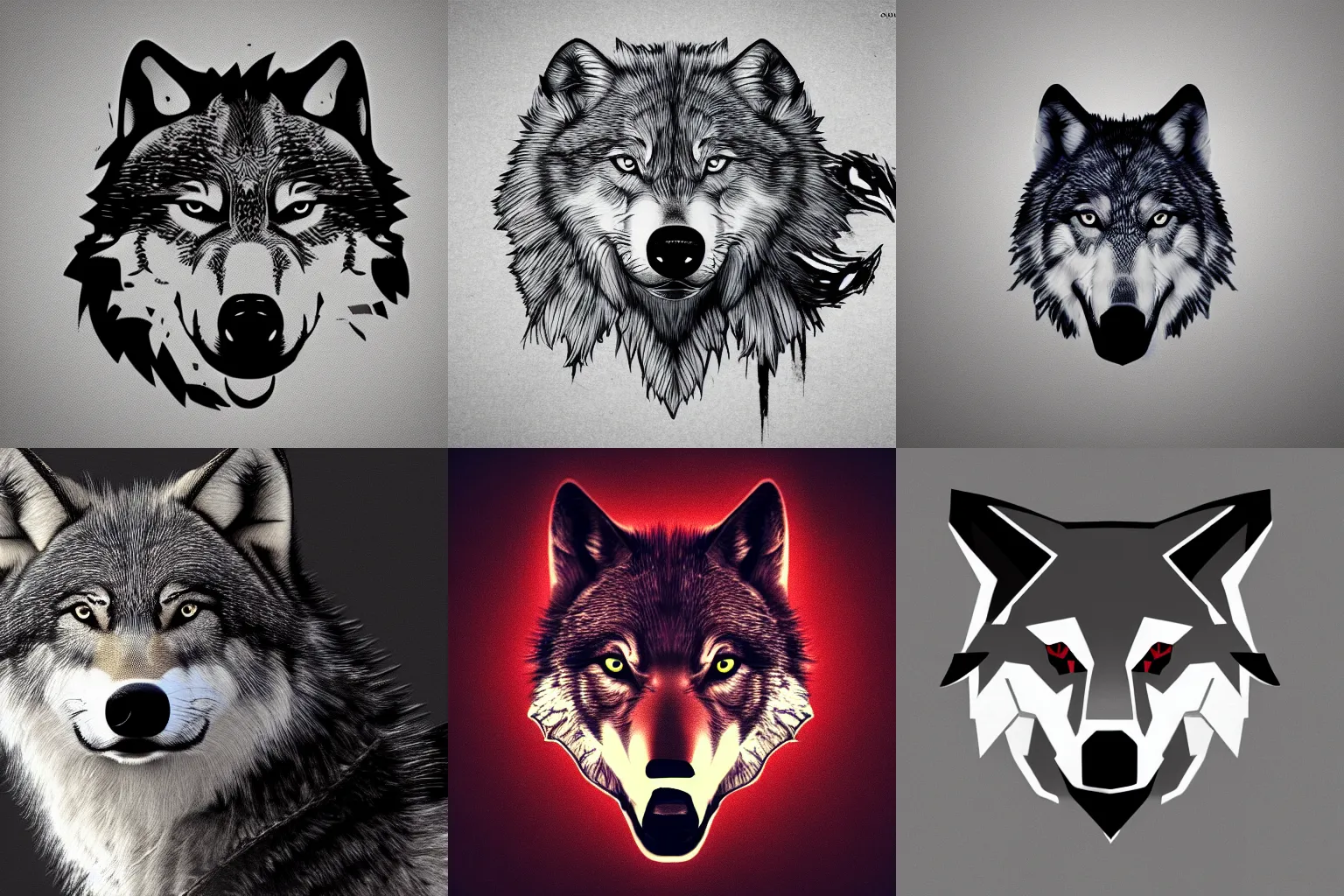 Prompt: A logo design of a wolf. trending on artstation, 8k HD wallpaper