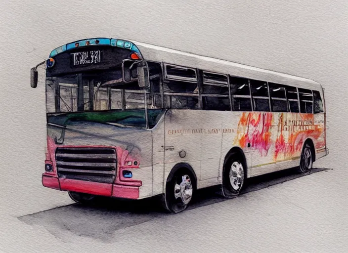 Image similar to concept art of a urban bus, pinterest, artstation trending, behance, watercolor, by coby whitmore, silver, laser light,