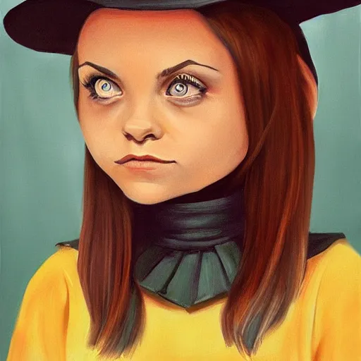 Image similar to young witch christina ricci, art by julia razumova