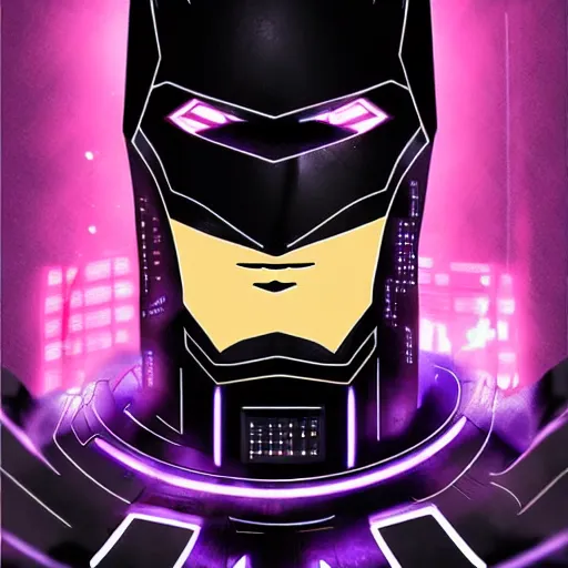 Prompt: cyber punk batman poster