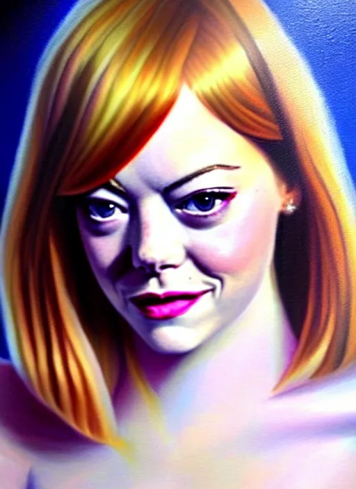 Image similar to amazingly pretty painting depiction of Emma Stone in 2012 as a young goddess staring seductively at you. soft detailed painting at 16K resolution and amazingly epic visuals. epically beautiful image. amazing effect, image looks gorgeously crisp as far as it's visual fidelity goes, absolutely outstanding. vivid clarity. ultra. iridescent. mind-breaking. mega-beautiful pencil shadowing. beautiful face. Ultra High Definition. soft shading. smooth soft texture. intensely beautiful.
