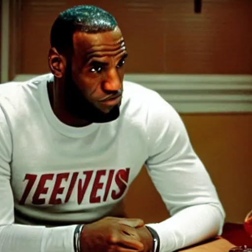 Image similar to a still of lebron james in goodfellas