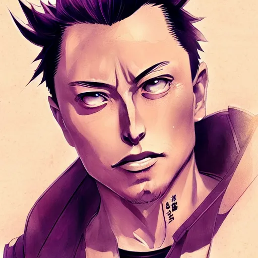 Image similar to anime portrait of evil elon musk as an anime boyby Stanley Artgerm Lau, WLOP, Rossdraws, James Jean, Andrei Riabovitchev, Marc Simonetti, and Sakimichan, trending on artstation