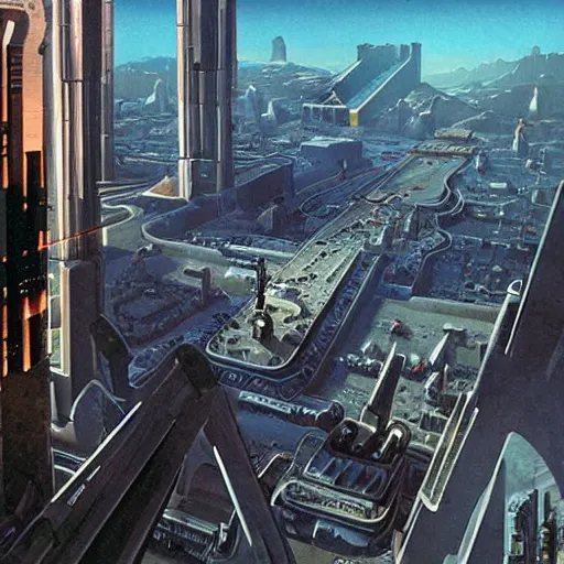Image similar to retro - futuristic sci - fi version of jerusalem in the year 2 1 0 0