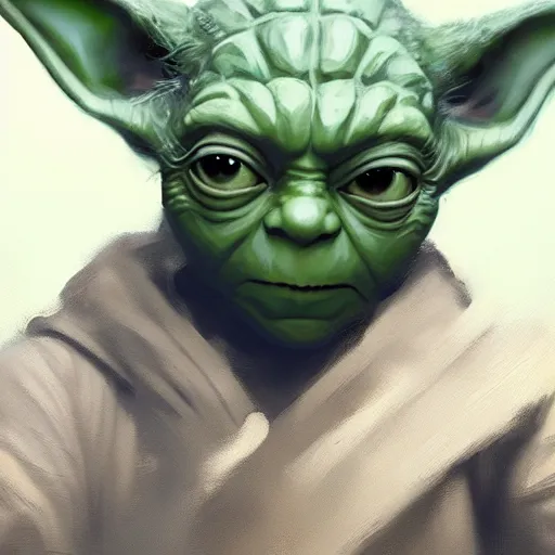 Image similar to A portrait of Yoda, star wars art, art by greg rutkowski, matte painting, trending on artstation