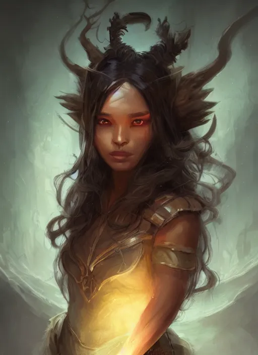 Prompt: photography of bill brauer, deep focus,, beautiful enchantress, black long hair, practical armor, brown skin, demonic eyes, low fantasy, extremely detailed, sharp focus, smooth, digital illustration, by rossdraws, by peter mohrbacher, by wlop, by ruan ji