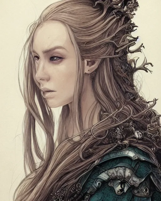 Prompt: portrait of a ranni the witch from elden ring, elegant, beautiful, mesmerizing, concept art, fancy clothing, highly detailed, artstation, behance, deviantart, trending, ayami kojima, shinichi sakamoto, kaoru mori