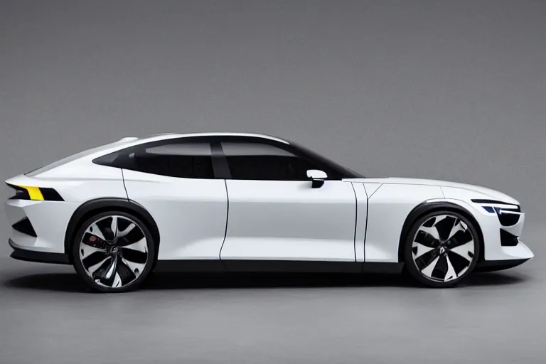 Image similar to new vehicle, wide body, intricate, elegant, highly detailed, smooth, sharp focus, art style from Polestar 1 and Polestar Precept concept