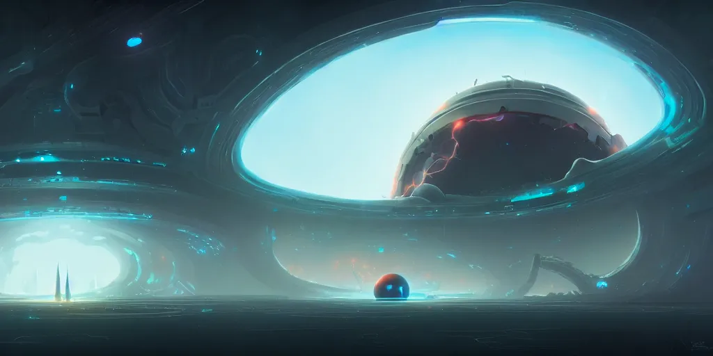 Prompt: A black hole containment unit by Studio Ghibli and Peter Mohrbacher, cinematic matte painting, trending on Artstation