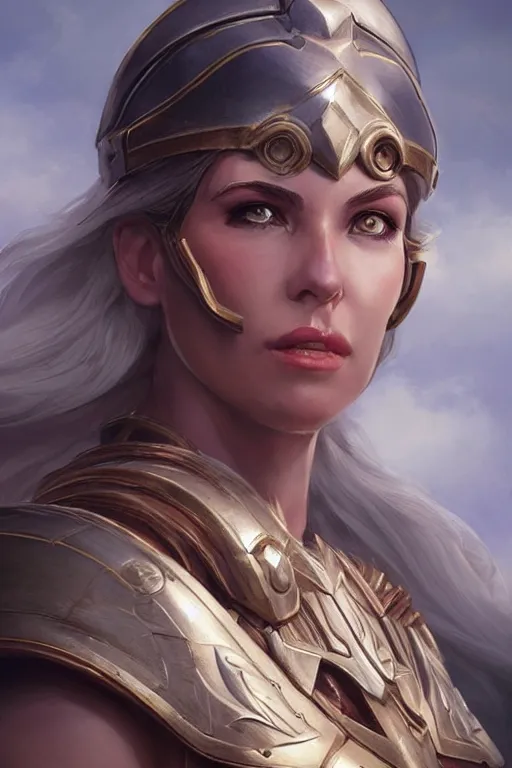 Image similar to amazon valkyrie athena, d & d, fantasy, portrait, highly detailed, headshot, digital painting, trending on artstation, concept art, sharp focus, illustration, art by artgerm and greg rutkowski and magali villeneuve