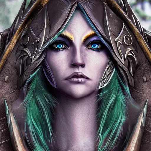 Image similar to night elf warden world of warcraft fantasy character design close up, wide angle, ultra realistic, intricate details,, highly detailed, abstract art piece by krysdecker