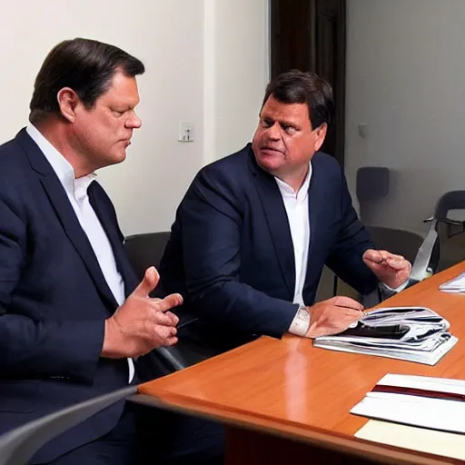 Prompt: Carlo Calenda meeting with the alien emperor