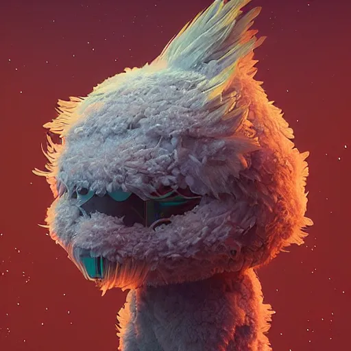 Image similar to fluffy android critter :: by beeple and James Gilleard and Justin Gerard :: ornate, dynamic, particulate, intricate, elegant, highly detailed, centered, artstation, smooth, sharp focus, octane render, 3d