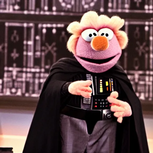 Image similar to darth vader hosting the muppet show