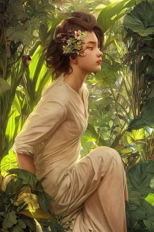 Image similar to ultra realistic illustration, banana plants drawing, japanese art, elegant, highly detailed, digital painting, concept art, smooth, sharp focus, illustration, art by artgerm and greg rutkowski and alphonse mucha