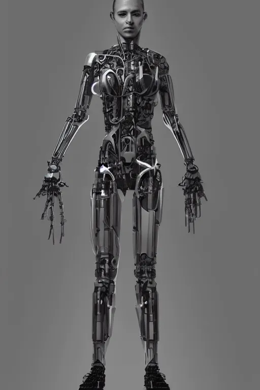 Prompt: symmetry!! full body female human anatomy concept, cybernetic implants, gun metal grey, mechanized limbs, muscular system reference, digital art, in the style of ben lol, brian sum, ramil sunga, herbert lowis, furio tedesschi, christopher cao, artstation, pinterest, deviantart, photoshop, octane render, unreal engine