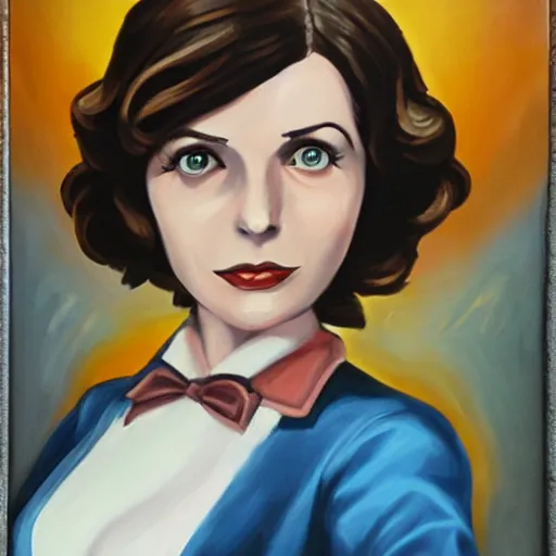 Image similar to Oil painting of Elizabeth from Bioshock Infinite