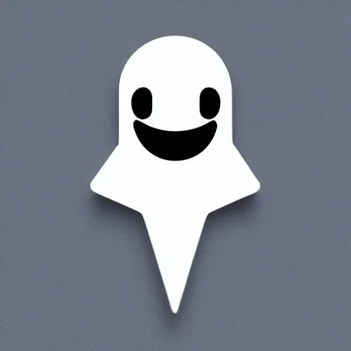 Prompt: ghost as hello emoji, telegram sticker design, flat design, glossy design, white outline