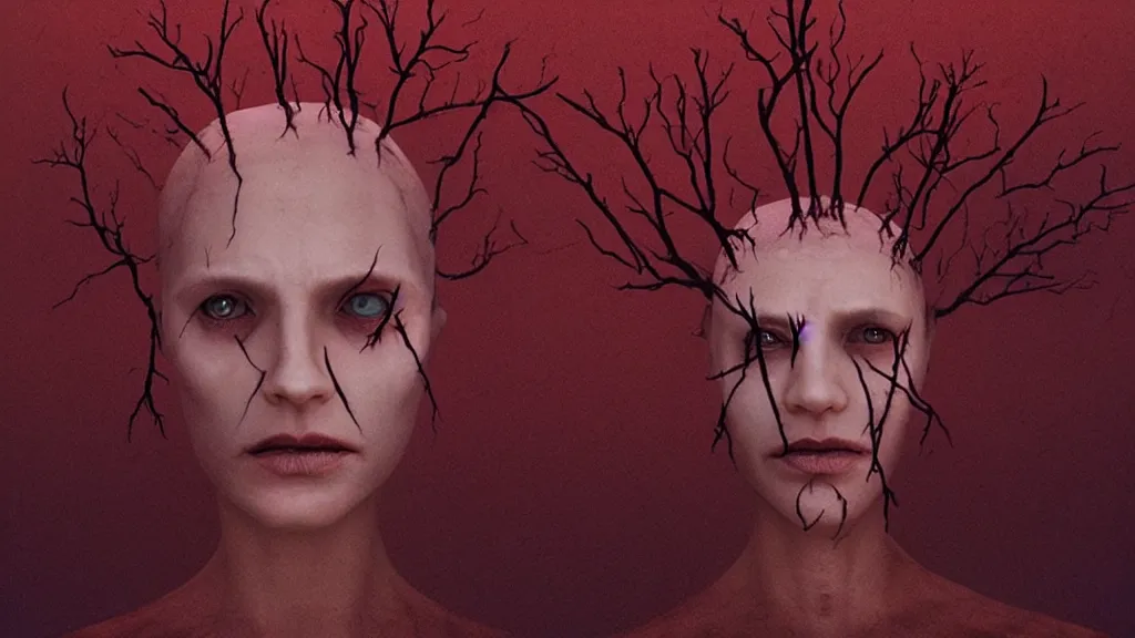 Image similar to the wax head breaches insanity on another level of existence, thorns cover the skin, film still from the movie directed by Denis Villeneuve with art direction by Zdzisław Beksiński, wide lense