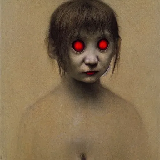 Prompt: style by millais, ( ( ( ( ( ( ( ( by beksinski ) ) ) ) ) ) ) ), portrait painting of victorian yokai, 8 k, highly detailed,