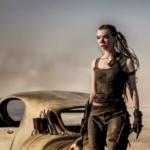 Prompt: Anya Taylor-Joy in the movie Mad Max Fury Road