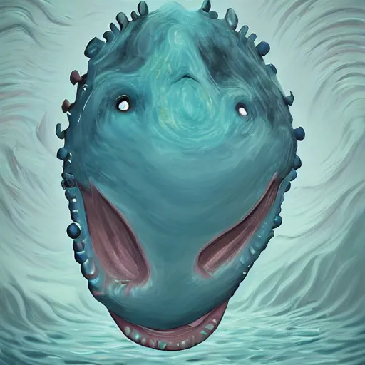 Image similar to Ocean Giant Creature Bloop, digital art