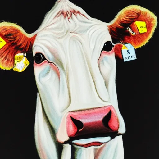 Image similar to a cow, portrait by vogue