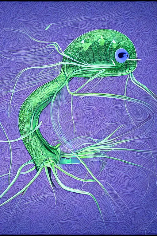 Image similar to a daphnia, highly detailed, digital art, sharp focus, trending on art station, illustration