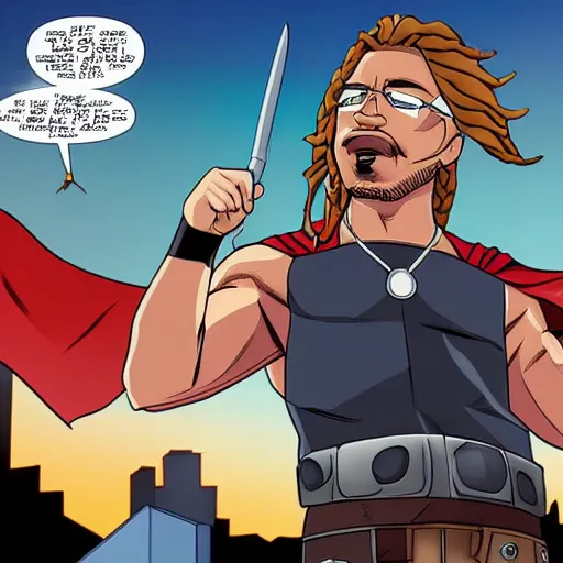 Image similar to Huey from the Boondocks as Thor