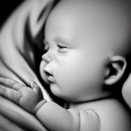 Image similar to “ultrasound picture of a baby, realistic, hiperrealist, photorealist, sharp focus, Artstation HQ, Deviantart trending, 4K UHD, masterpiece”