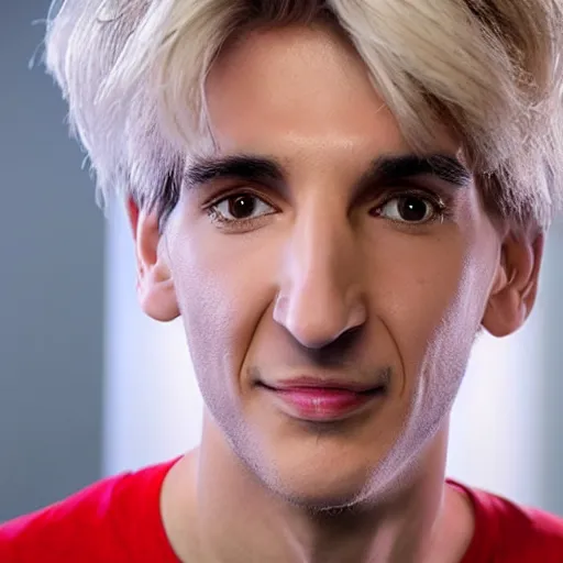 Image similar to xqc, big long nose, underbite