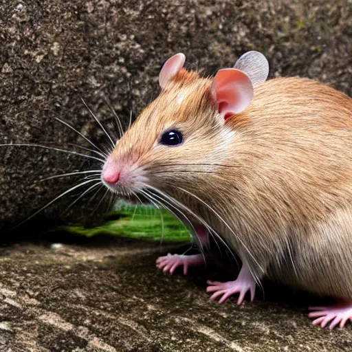 Image similar to nature photo of rat wearing hat, 4 k