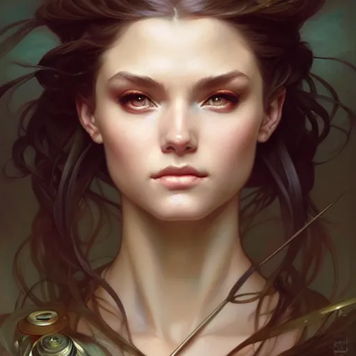 Image similar to portrait painting art by artgerm and greg rutkowski and charlie bowater and magali villeneuve and alphonse mucha