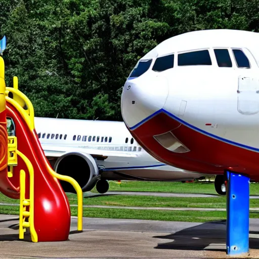 Image similar to a Boeing 737 at a playground