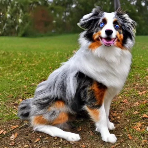 Prompt: australian shepherd on acid