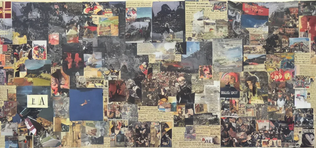 Prompt: paper collage of ukwar