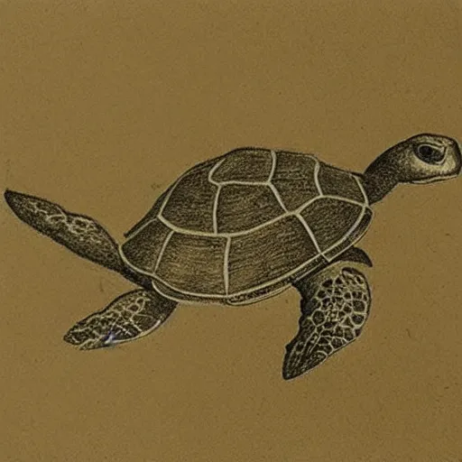 Prompt: a plane sketch in the shape of a turtle by leonardo da vinci, pencil art
