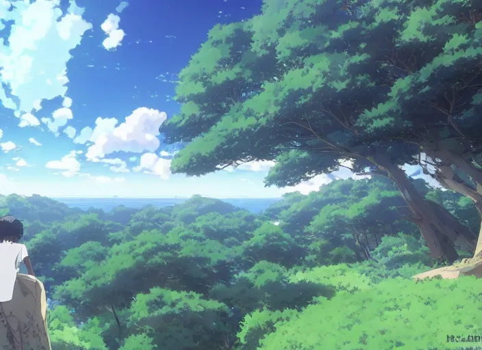 Image similar to the last thing you see before you fall asleep, wide shot, peaceful and serene, incredible perspective, anime scenery by Makoto Shinkai and studio ghibli, very detailed