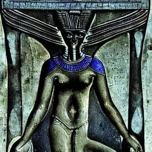 Prompt: ancient egyptian art of a giger - alien