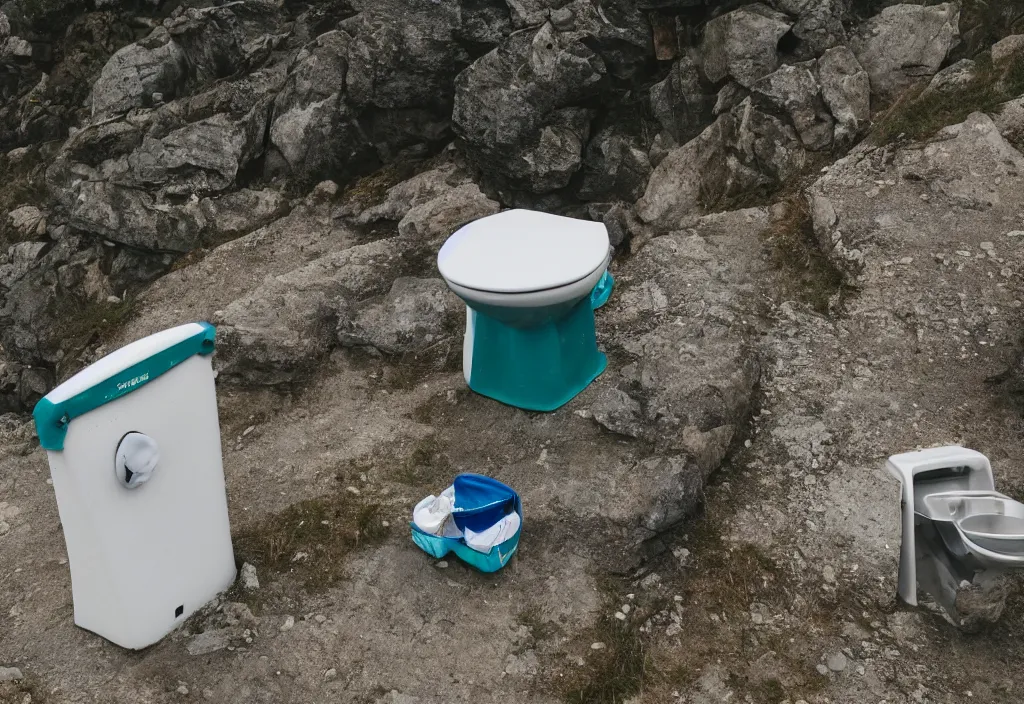 Image similar to a toilette on the top of a mountain