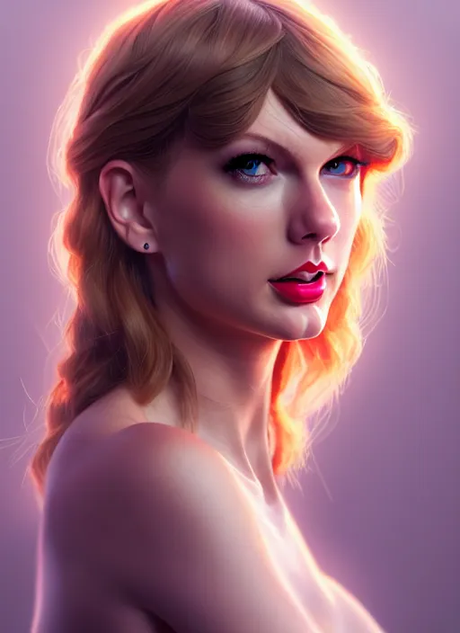 Image similar to 3 / 4 view of a portrait of taylor swift, evangelion, au naturel, hyper detailed, digital art, trending in artstation, cinematic lighting, studio quality, smooth render, frostbite 3 engine rendered, art style by klimt and nixeu and ian sprigger and wlop and krenz cushart