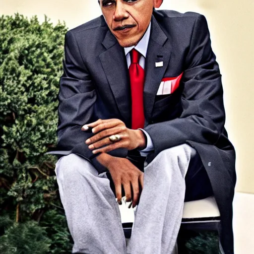 Prompt: barack obama wearing supreme, fashion photography