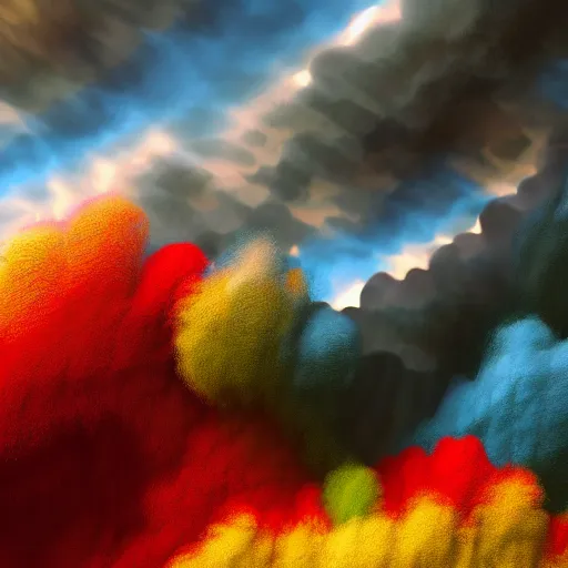 Image similar to fractal clouds, bright colors, intricate, masterpiece, photorealistic, hyper realistic, sharp focus, high contrast, Artstation HQ, DeviantArt trending, 4k UHD, Unreal Engine 5