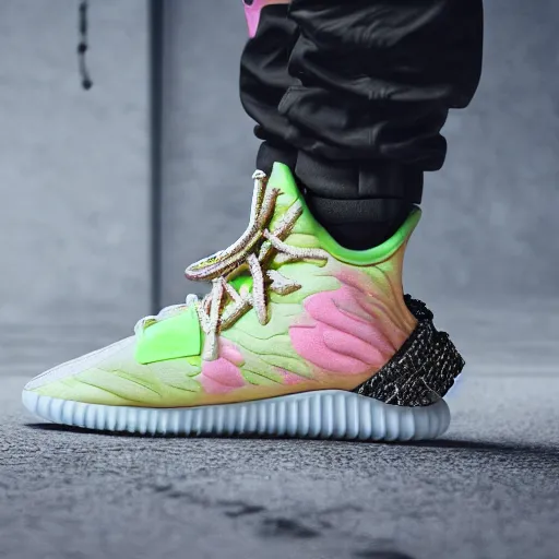 Prompt: subject photography of sneakers, adidas yeezy foam, margiela fusion, balenciaga, balman ultra rendered extreme realism and detail, 8 k, highly detailed, realistic, pbr, surreal, hyper realistic, colorful, direct lighting, 3 5 mm photo, photorealistic, sharp focus,