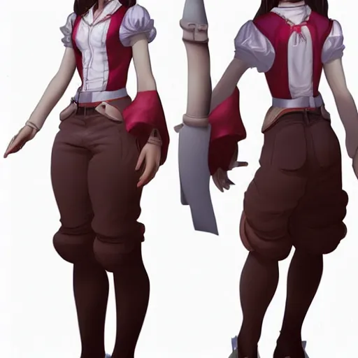 Image similar to full body shot of aerith gainsborough, concept art trending on artstation