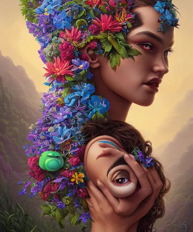 Prompt: an earth elemental portrait, pixar style by tristan eaton stanley artgerm and tom bagshaw