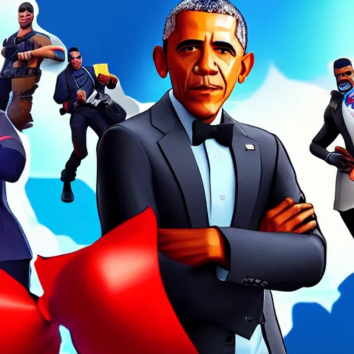 Image similar to Obama in Fortnite